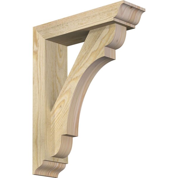Ekena Millwork Olympic Traditional Rough Sawn Bracket w/ Offset Brace, Douglas Fir, 4"W x 14"D x 18"H BKT0402X14X18OLY01RDF - main